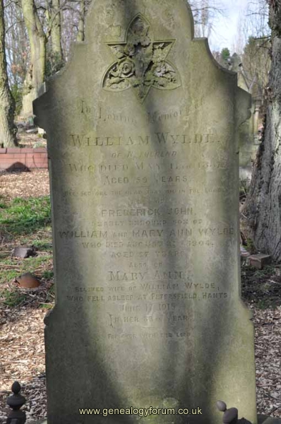 Wylde - William, Mary Ann & son Frederick John