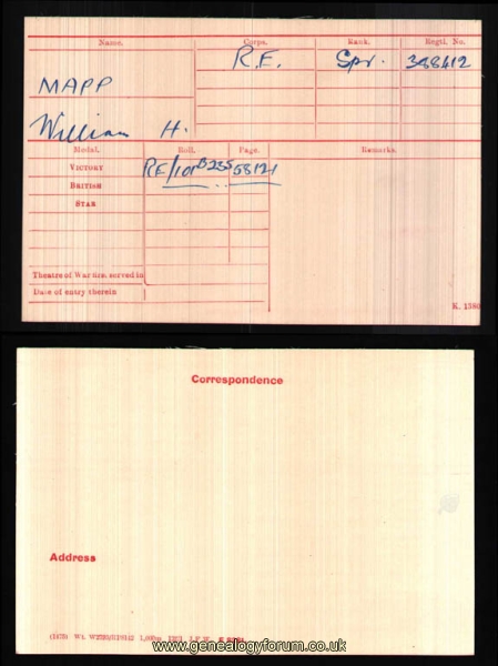 William Howard Mapp 01 -  British Army WW1