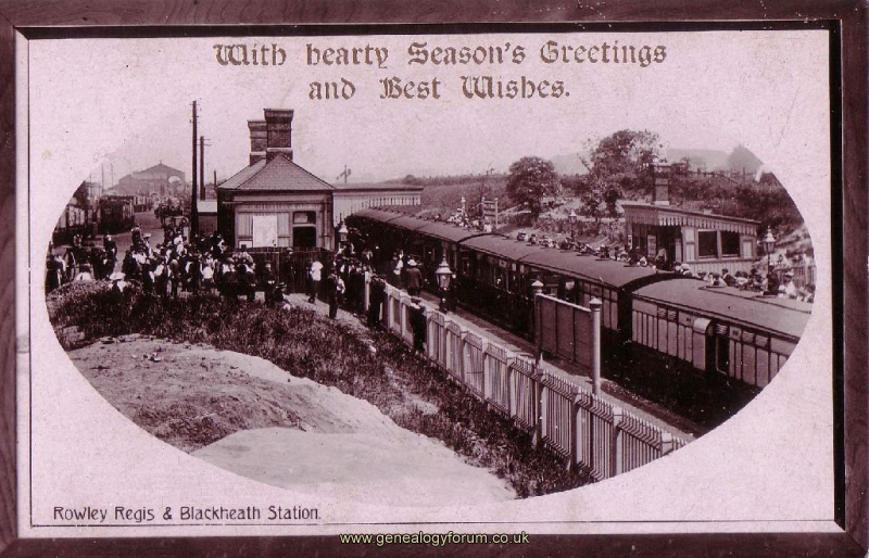 008a - Rowley Regis and Blackheath Station  'Greetings' C1910
