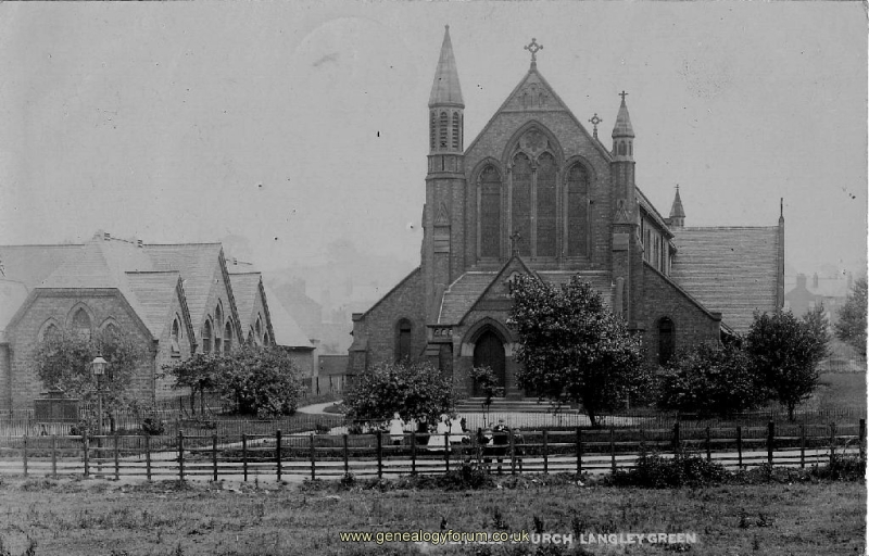 Langley Green - St Michaels Church ( franked 1906)