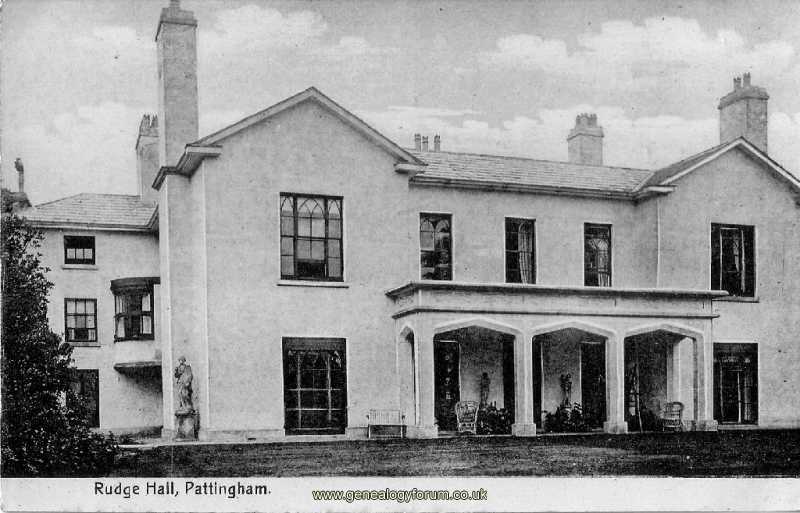 Pattingham - Rudge Hall (postcard 1900's)