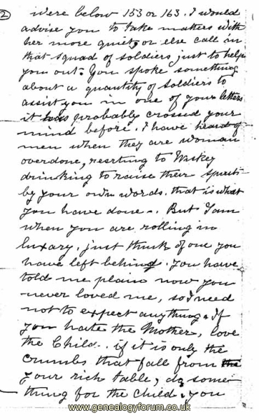Taylor Nathan b1832 - Mysterious Mary letter (page 2)