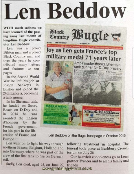 Leonard Beddow 1923 - 2019