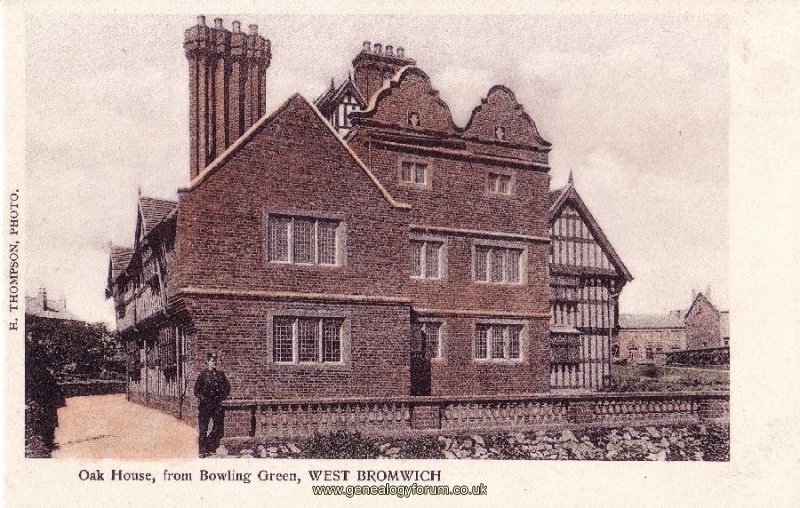 West Bromwich - Oak House from Bowling Green 1900's