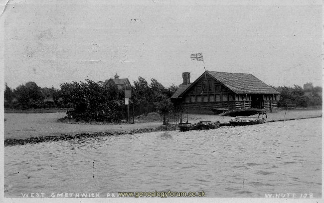 West Smethwick Park - boathouse  (franked 1909)