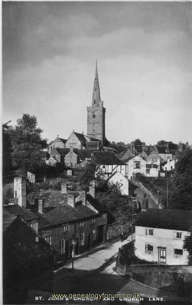 004a Halesowen -  St John's Church and Church Lane,  1900's