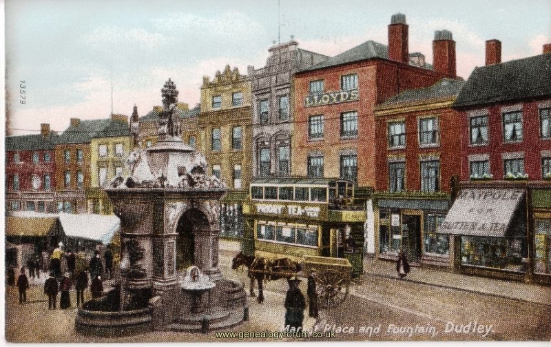 003d Dudley - Market Place and Fountain  C1900