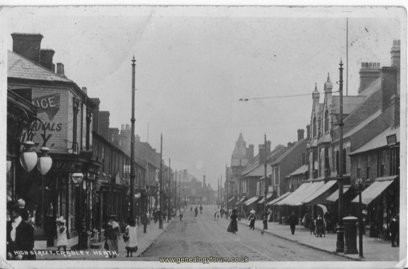 002b Cradley Heath - High St (franked 1908)