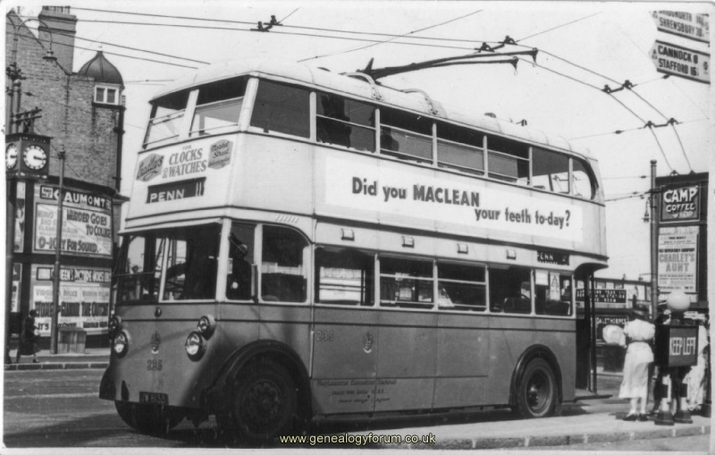 Wolverhampton - Trolley Bus to Penn 1937
