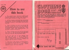 Clothing Ration Book and Coupons 1947 -1948