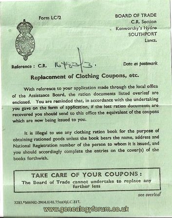 Clothing Ration Book and Coupons 1947 -1948