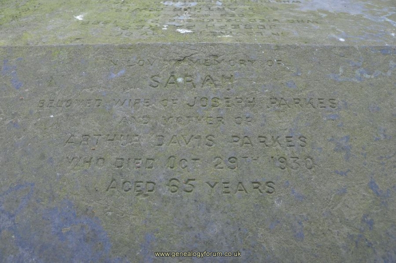Parkes (1) Joseph (wife Sarah)