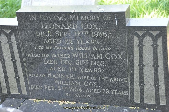 Cox - William, Hannah & Son