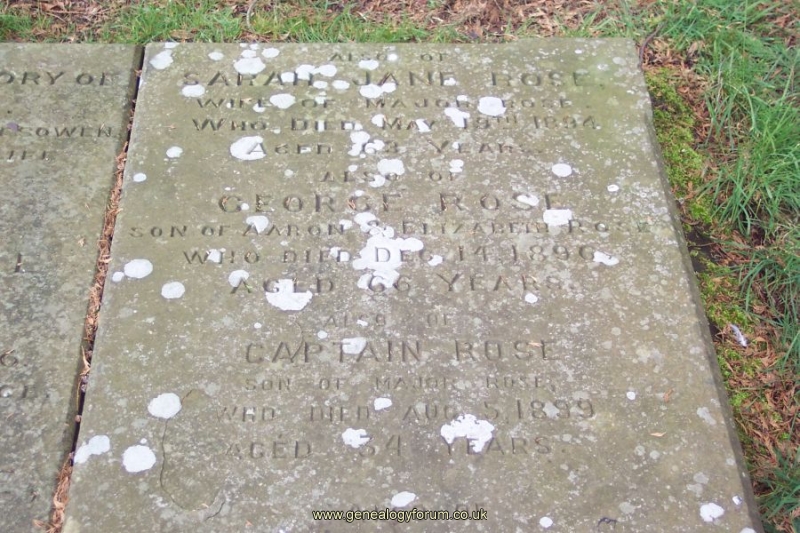 01d Sarah wife of Major Rose