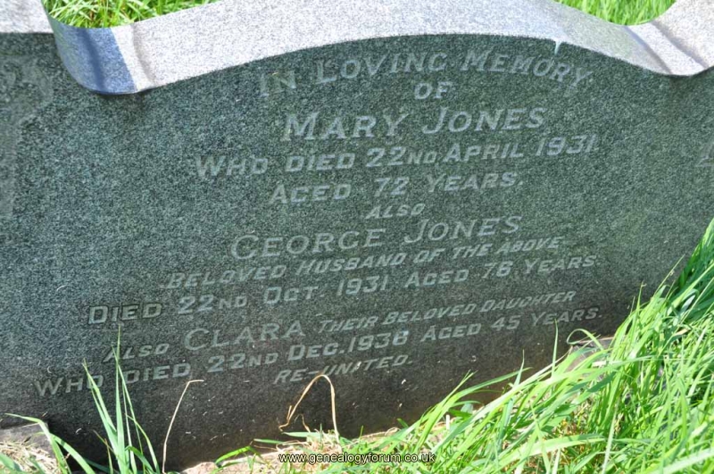 Jones - George, Mary & dau Clara