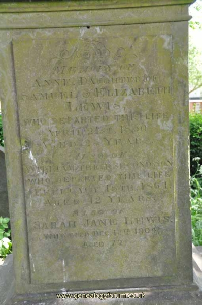 Lewis 1 - Ann, William, Sarah Jane