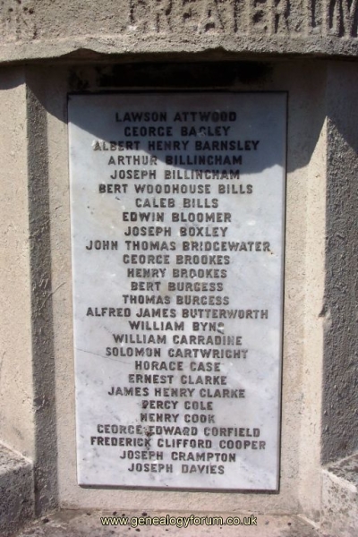 West Midlands, Cradley Memorial