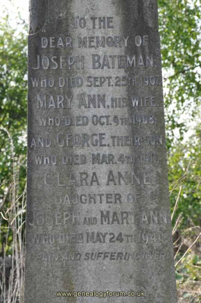 Bateman - Joseph, Mary Ann & dau Clara Ann