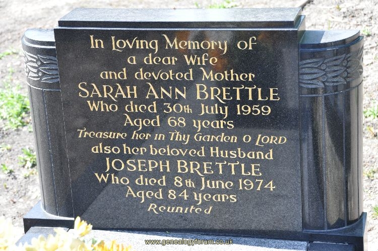 Brettle - Joseph, Sarah Ann