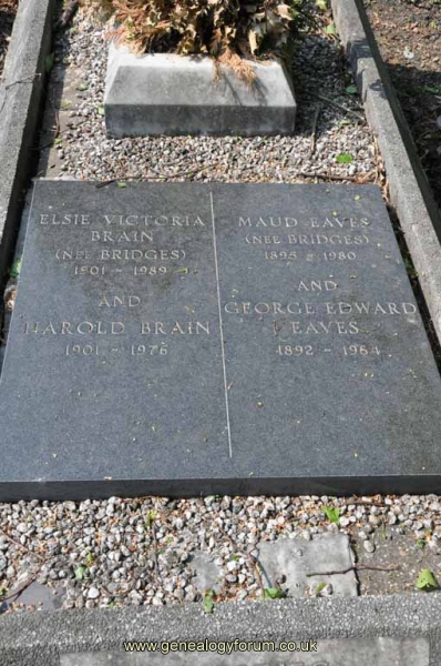 Bridges 1 - Harold Brain, Elsie (nee Bridges) & George Eaves, Maud (nee Bridges)