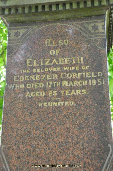Corfield 1 - Elizabeth (wife of Ebenezer)