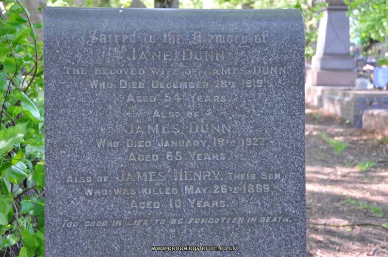 Dunn - James, Jane & son James jnr