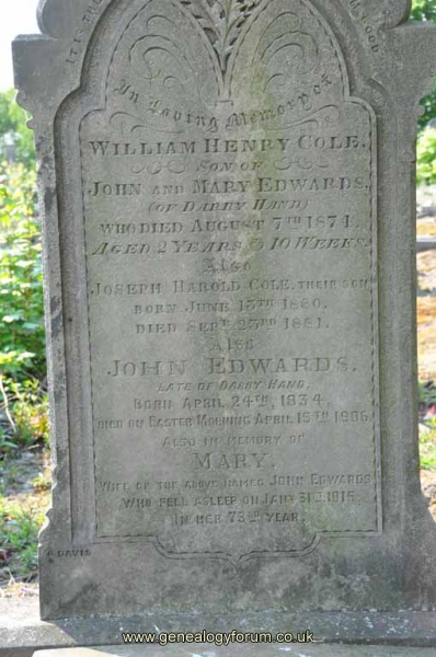 Edwards - John, Mary & sons William Henry Cole, Joseph Harold Cole