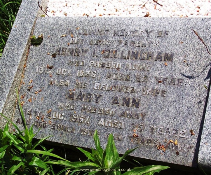 Henry & Mary Ann Billingham