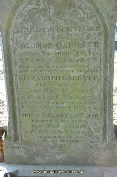 Garratt - Solomon, Elizabeth & dau Julia Fletcher (nee Garratt)