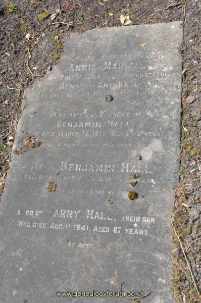 Hall - Benjamin, Ann and son Harry & dau Ann Maria (wife of Philip Gill)