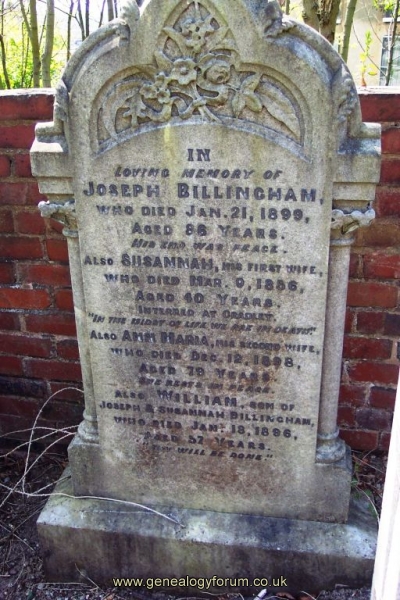 Joseph, Susannah & Ann Maria Billingham