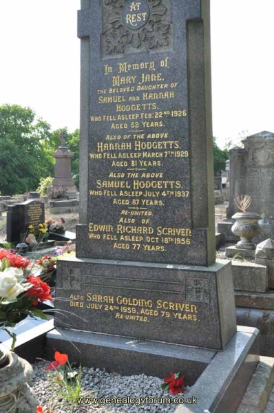 Hodgetts/Scriven 1 - Hannah, Mary, Edwin & Sarah Golding