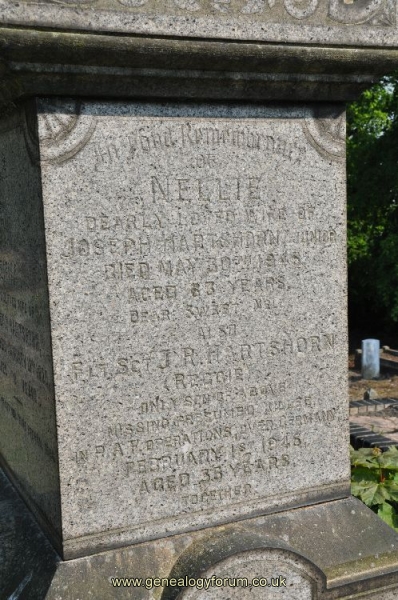 Hartshorne - Nellie (wife of Joseph jnr) & son Flt Sgt J. R. Hartshorne - Missing in Action