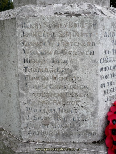 Worcester - Chaddersley Corbett Memorial