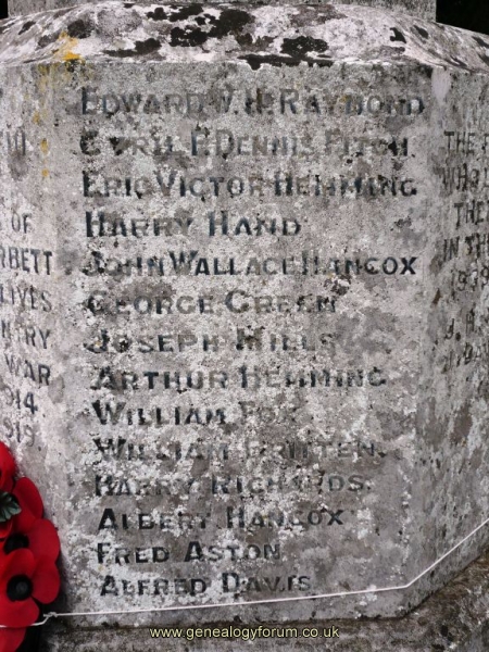 Worcester - Chaddersley Corbett Memorial