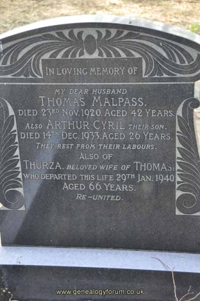 Malpass - Thomas, Thurza & son Arthur
