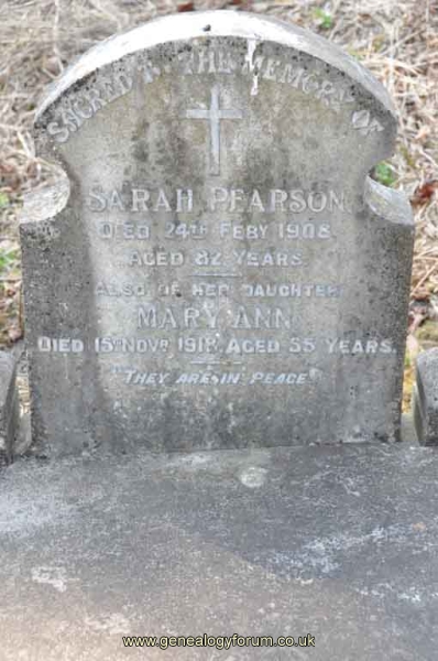 Pearson - Sarah and dau Mary Ann