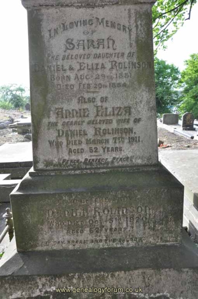 Rolinson - Daniel, Annie Eliza & dau Sarah