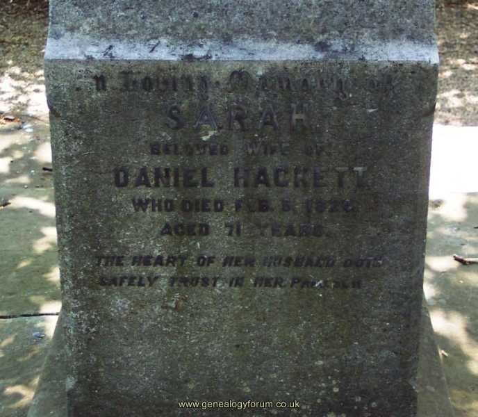Sarah Hackett (wife of Daniel)