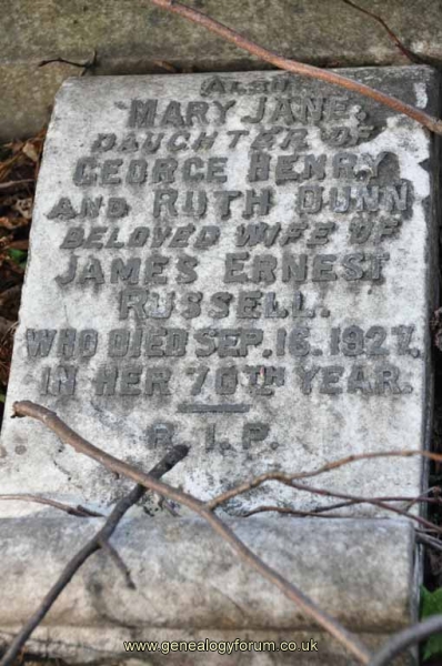Russell - Ruth (nee Dunn) wife of James