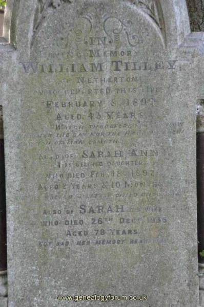 Tilley - William, Sarah & dau Sarah Ann