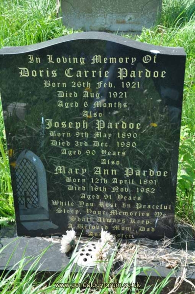 Pardoe - Joseph, Mary Ann  & dau Doris