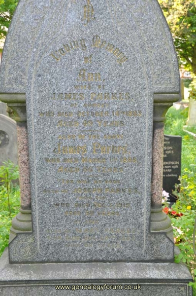 Parkes - James, Ann & son Joseph, Mary