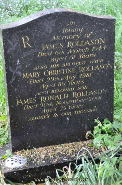 Rollason - James, Mary & son James