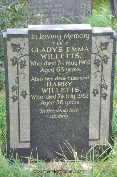 Willetts - Harry, Gladys Emma