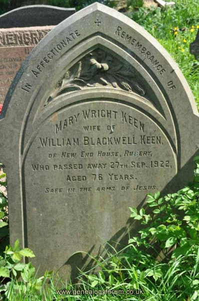 Wright - Mary (wife of William B Keen)