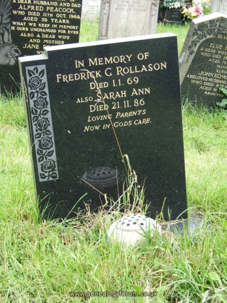 Frederick G & Sarah Ann Rollason