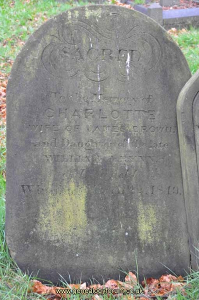 Brown - Charlotte (nee Prynn) wife of James
