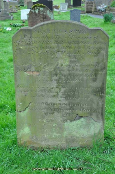 Burr - John, Elizabeth (nee Bagnal) & children