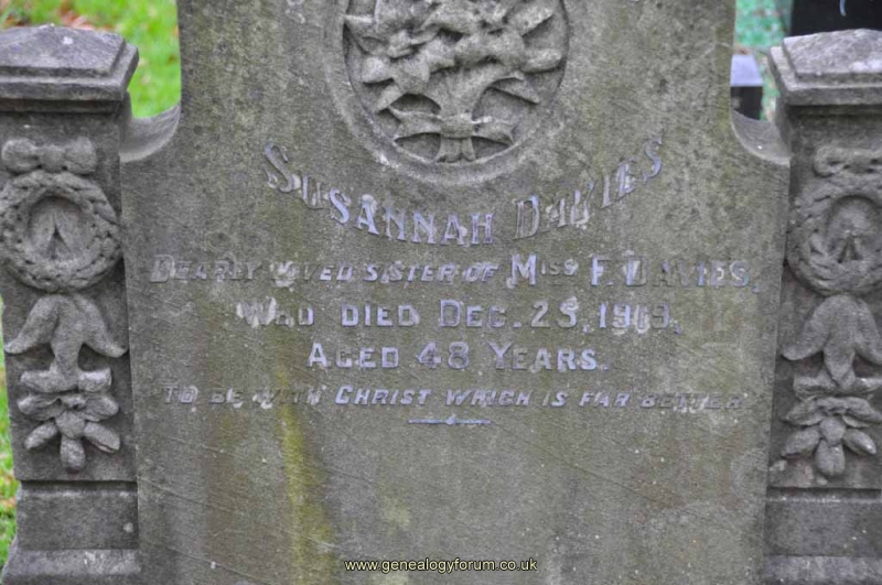 Davies - Susannah (sister of Miss F Davies)